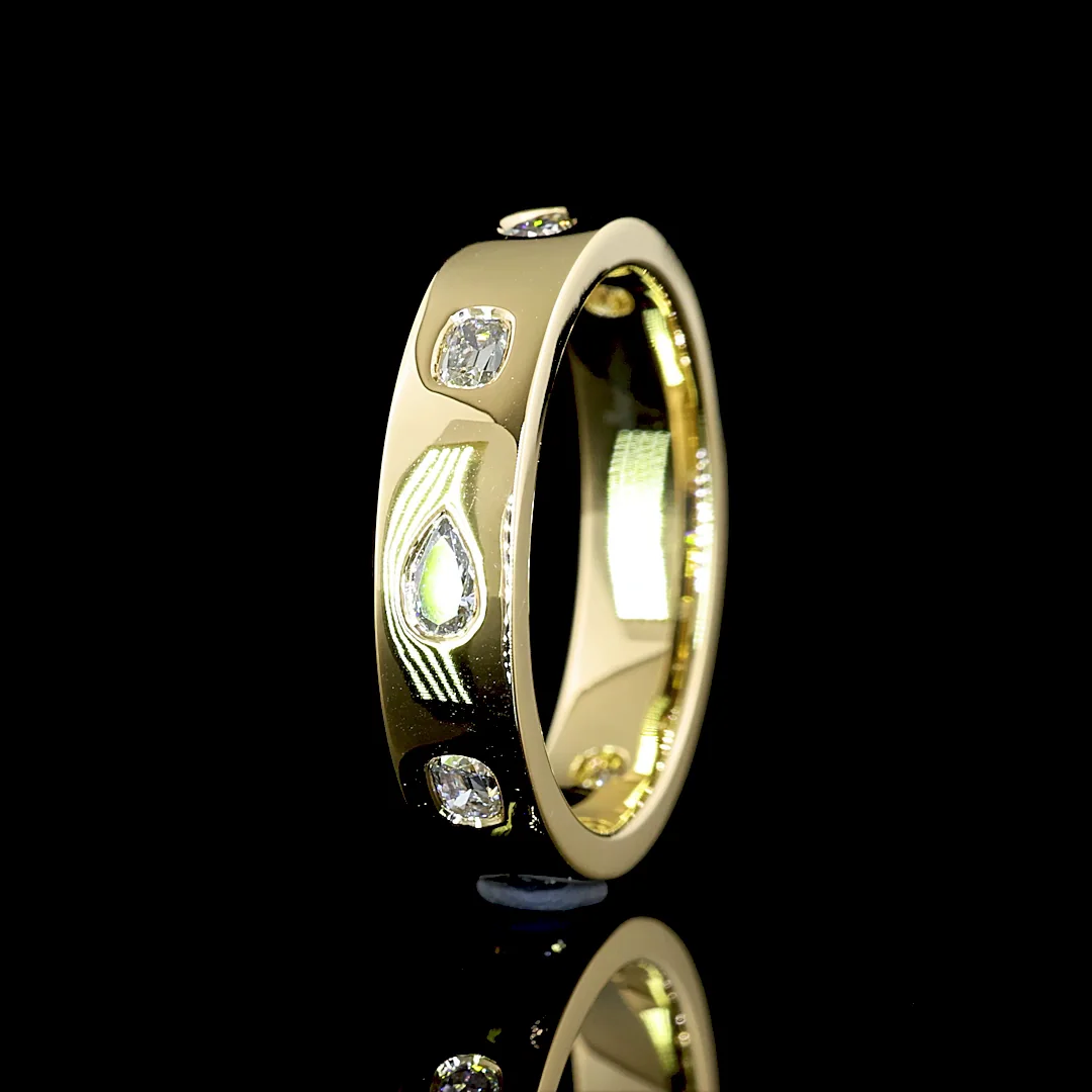 0.56 Cts 14k Yellow Gold Mix Shape Eternity Band Eternity Band - Image 4