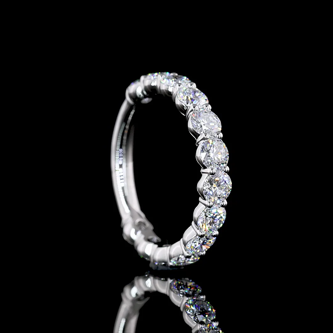 2.32 Cts Platinum Round Shape 3/4 Band Eternity Band - Image 2