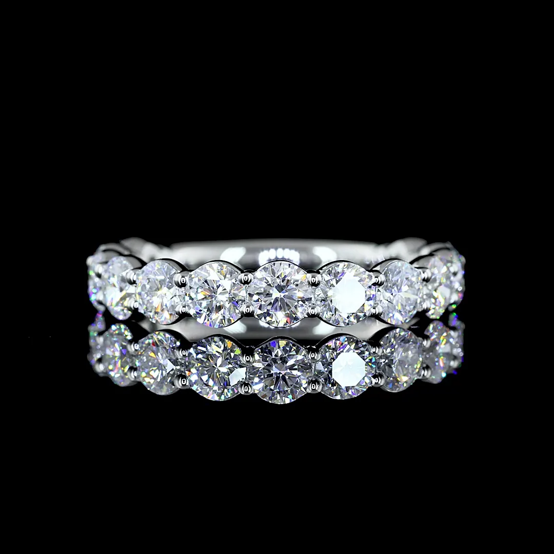 2.32 Cts Platinum Round Shape 3/4 Band Eternity Band - Video