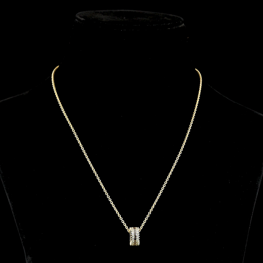 1.22 Cts 14k Yellow Gold Baguette Shape Pendant Pendant - Video