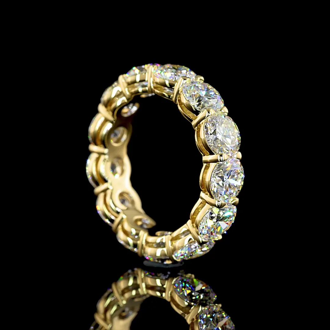 8.14 Cts 14k Yellow Gold Round Shape Eternity Band Eternity Band - Image 2