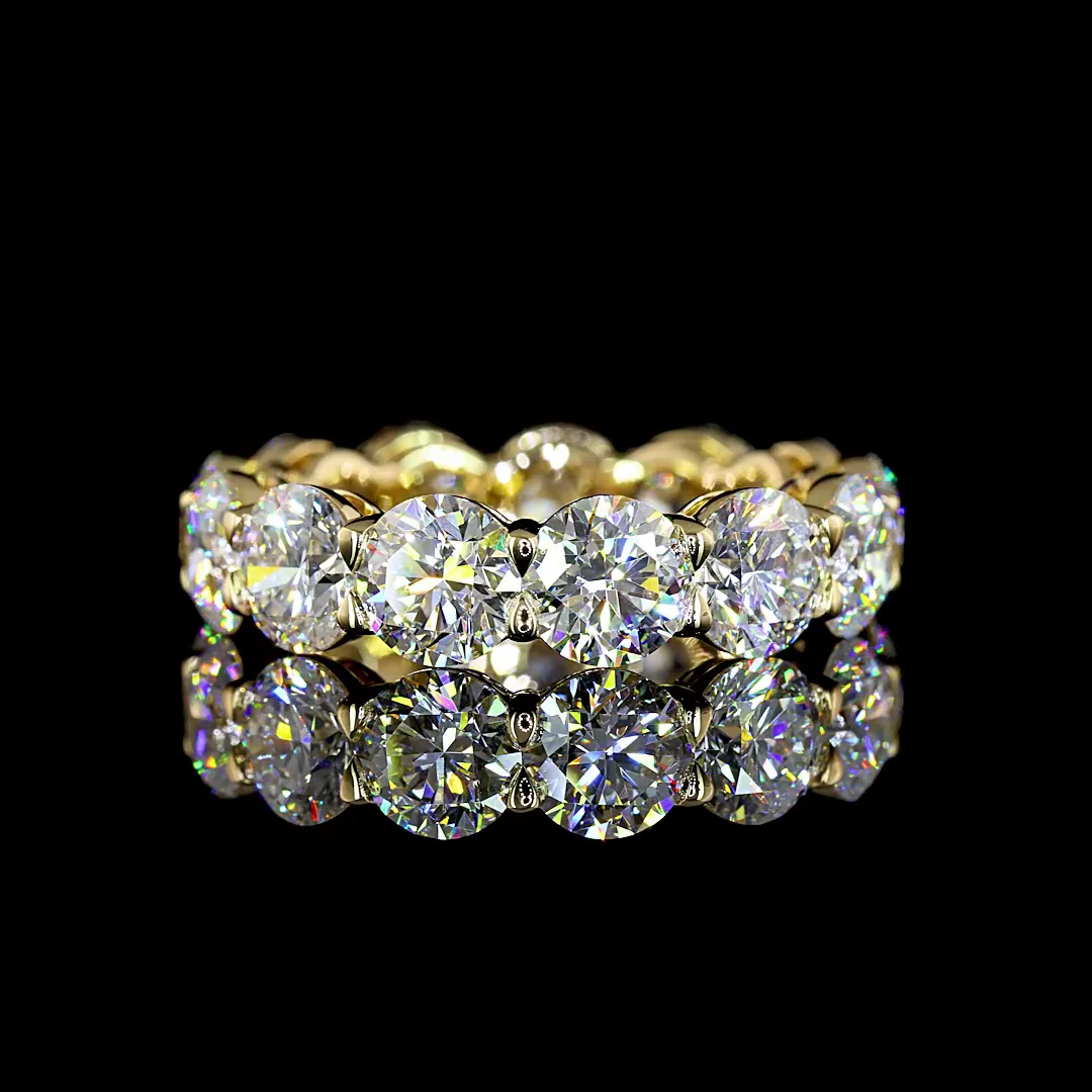 8.14 Cts 14k Yellow Gold Round Shape Eternity Band Eternity Band - Video