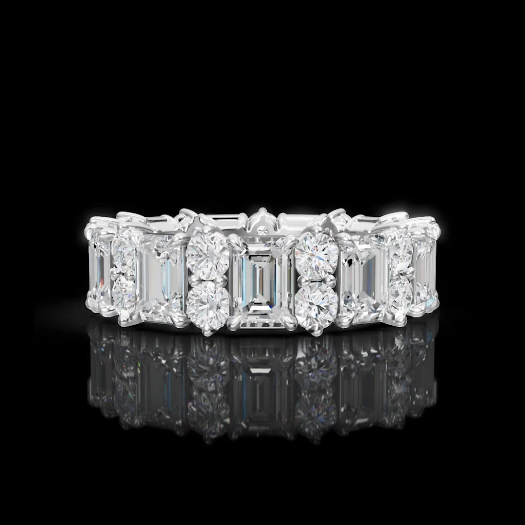 5.33 Cts 14k White Gold Mix Shape Eternity Band Eternity Band - Video