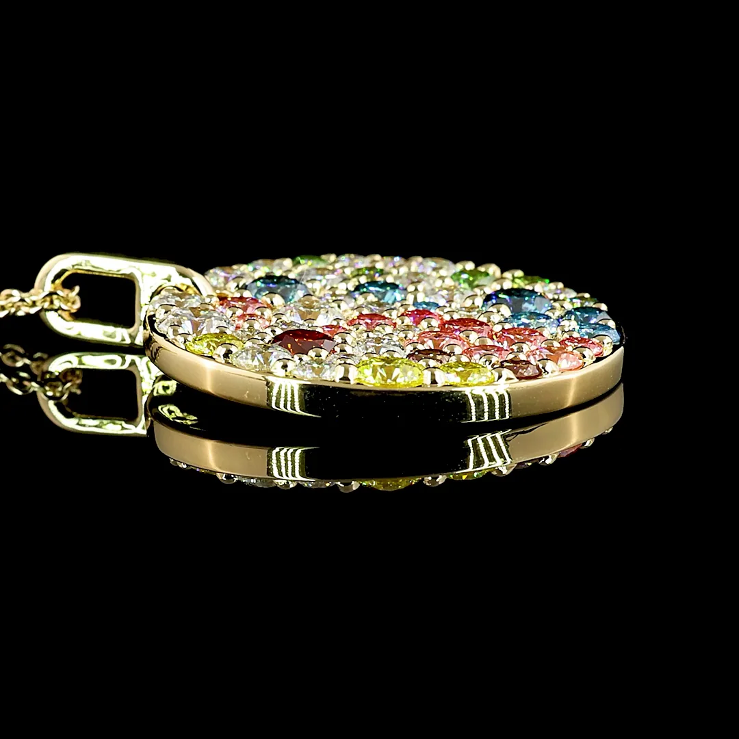 5.13 Cts 14k Yellow Gold Round Shape Pendant Pendant - Image 2