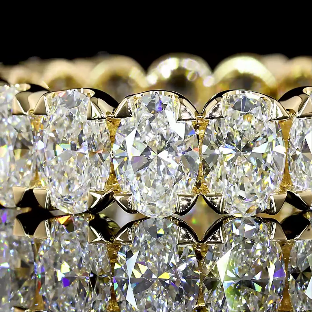 5.35 Cts 14k Yellow Gold Oval Shape Eternity Band Eternity Band - Image 3