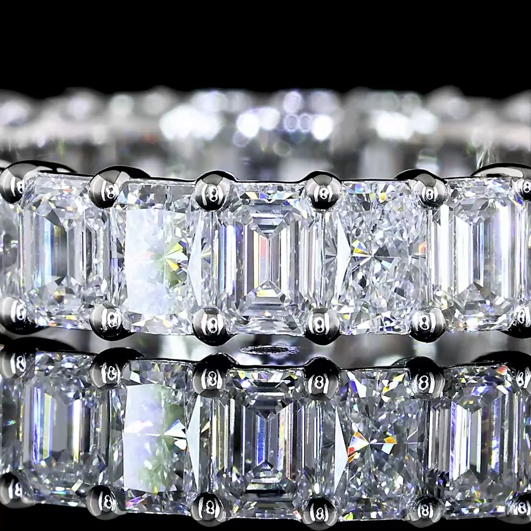 2.64 Cts Platinum Mix Shape Eternity Band Eternity Band - Image 3