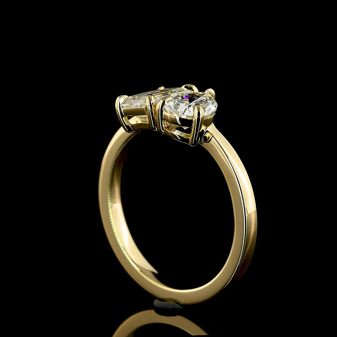 1.77 Cts 14k Yellow Gold Mix Shape Special Ring - Image 2