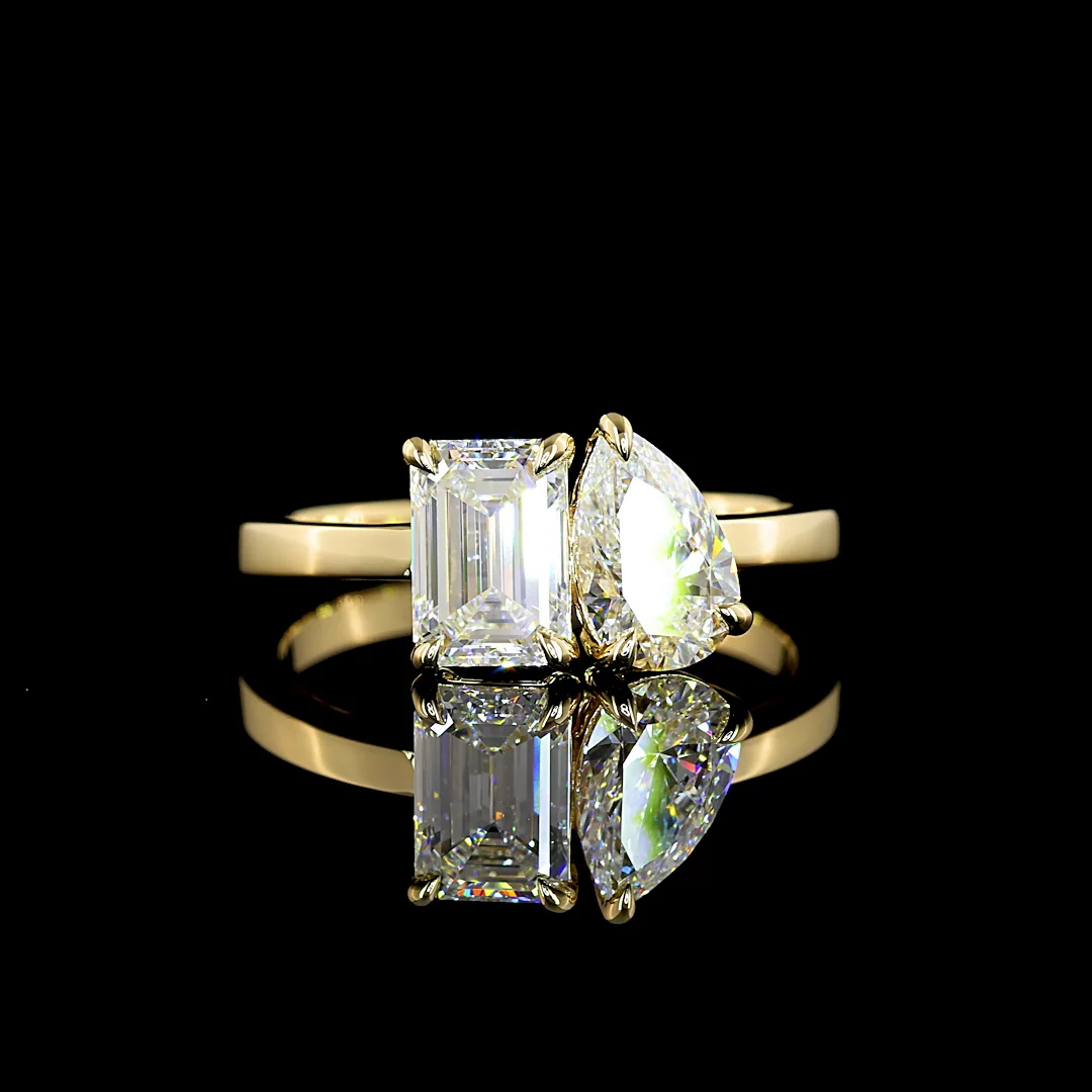 1.77 Cts 14k Yellow Gold Mix Shape Special Ring - Video