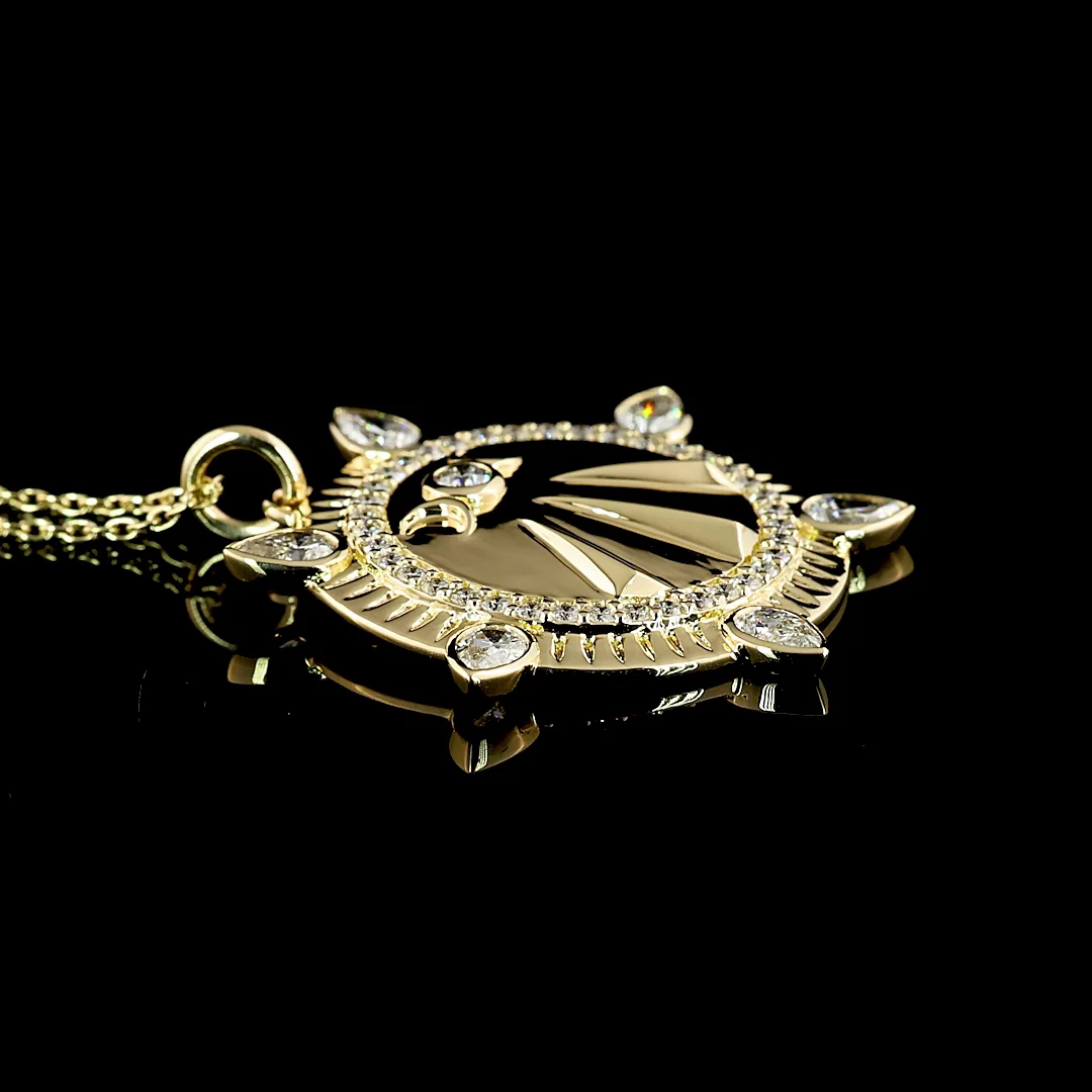 0.93 Cts 14k Yellow Gold Pear Shape Symbol Pendant - Image 2