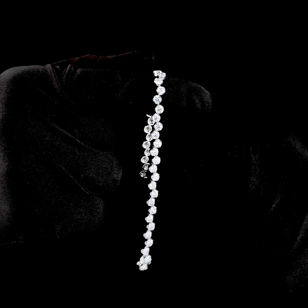 6.72 Cts 14k White Gold Round Shape Tennis Bracelet - Image 3