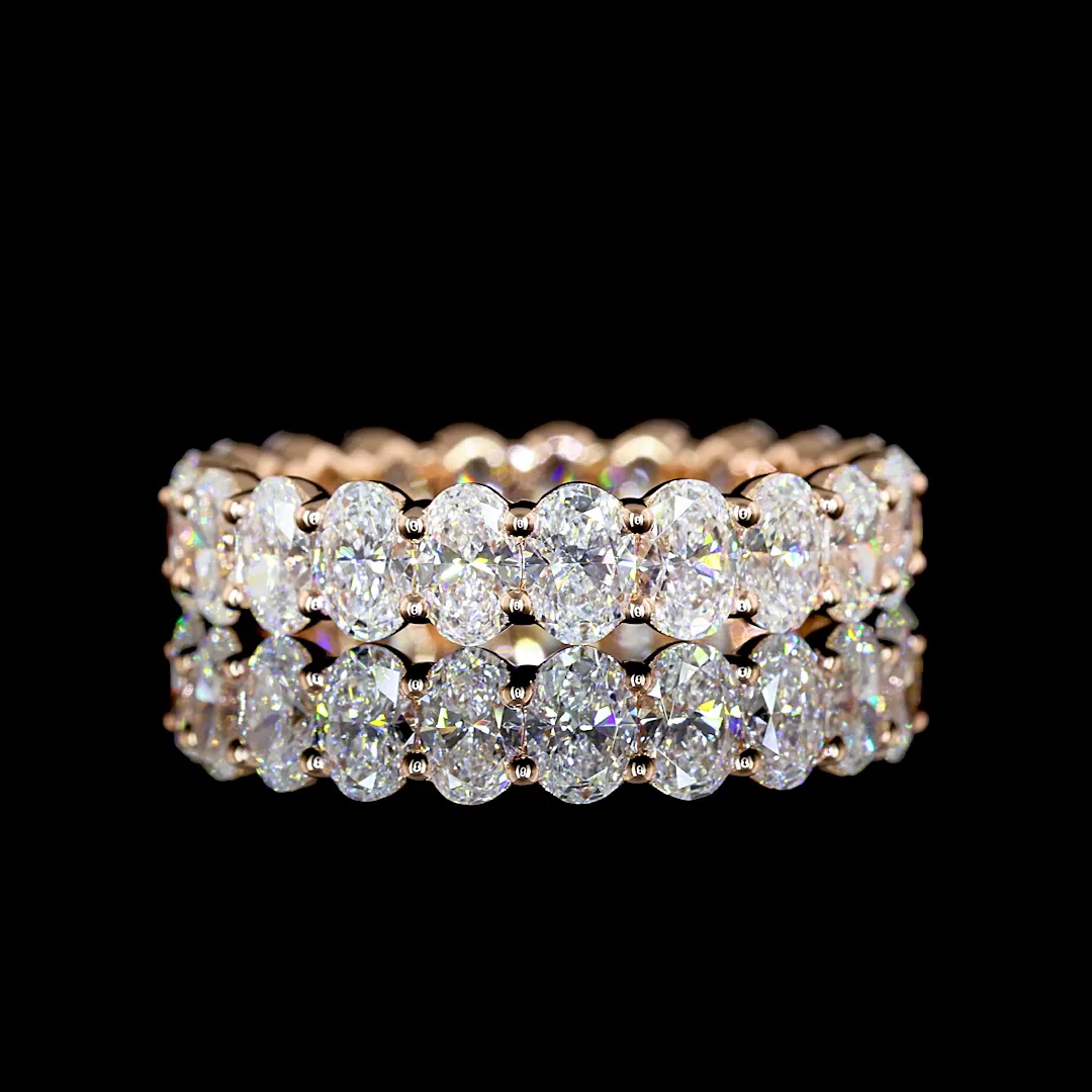 3.46 Cts 14k Rose Gold Oval Shape Eternity Band Eternity Band - Video