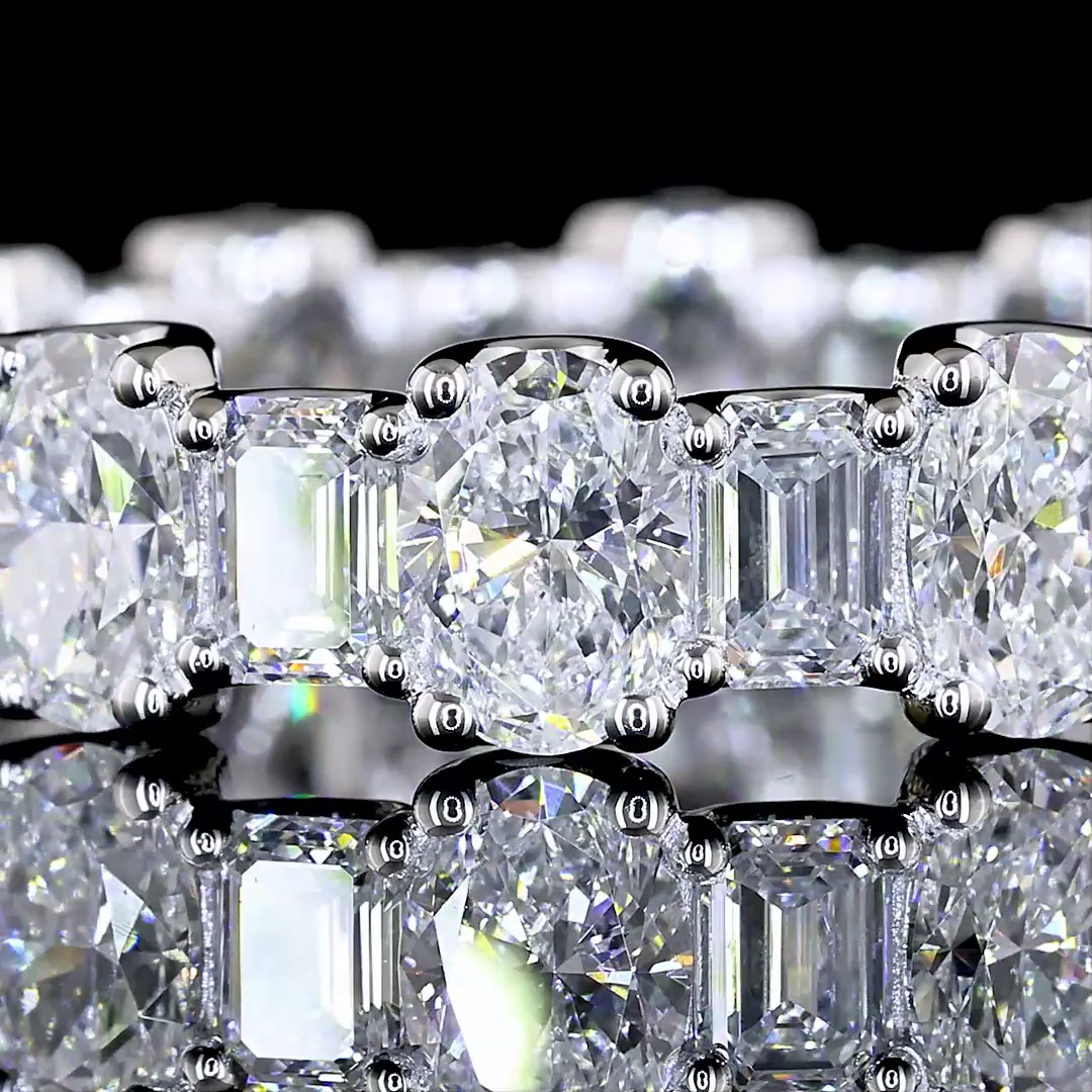 3.36 Cts 14k White Gold Mix Shape Eternity Band Eternity Band - Image 3