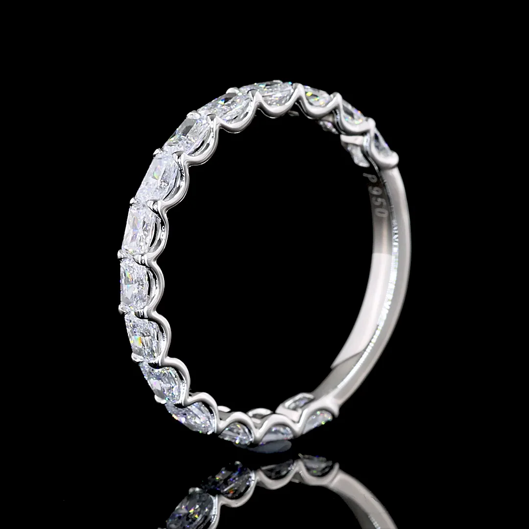 1.38 Cts Platinum Radiant Shape 3/4 Band Eternity Band - Image 4