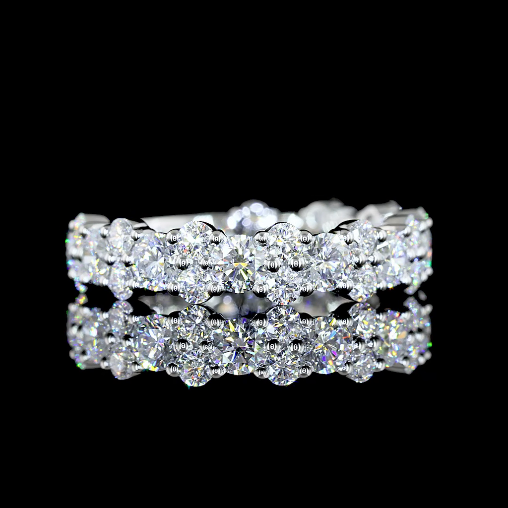 2.49 Cts Platinum Round Shape 3/4 Band Eternity Band - Video