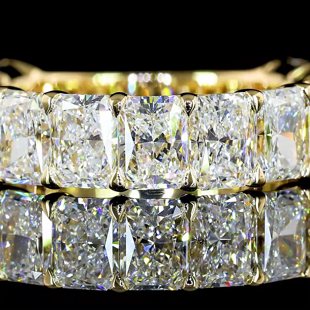 4.02 Cts 14k Yellow Gold Radiant Shape 3/4 Band Eternity Band - Image 3