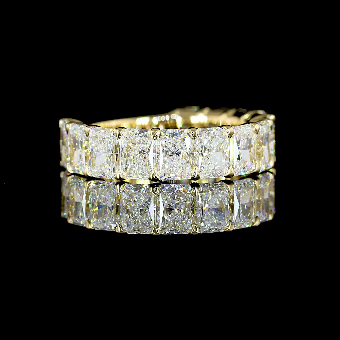 4.02 Cts 14k Yellow Gold Radiant Shape 3/4 Band Eternity Band - Video
