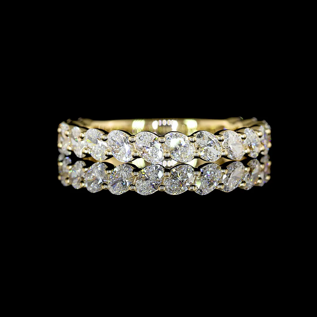 1.11 Cts 14k Yellow Gold Oval Shape 3/4 Band Eternity Band - Video