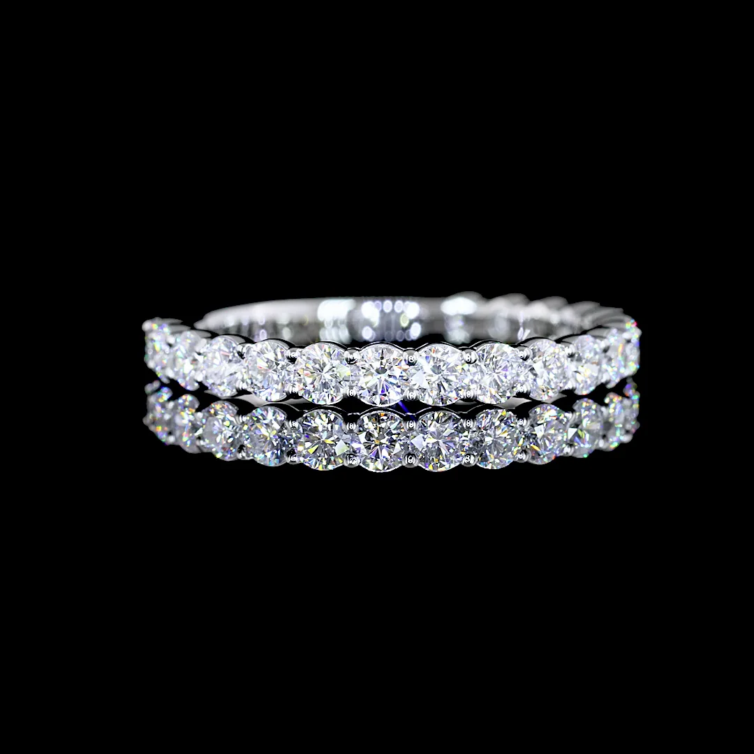 0.83 Cts Platinum Round Shape 3/4 Band Eternity Band - Video