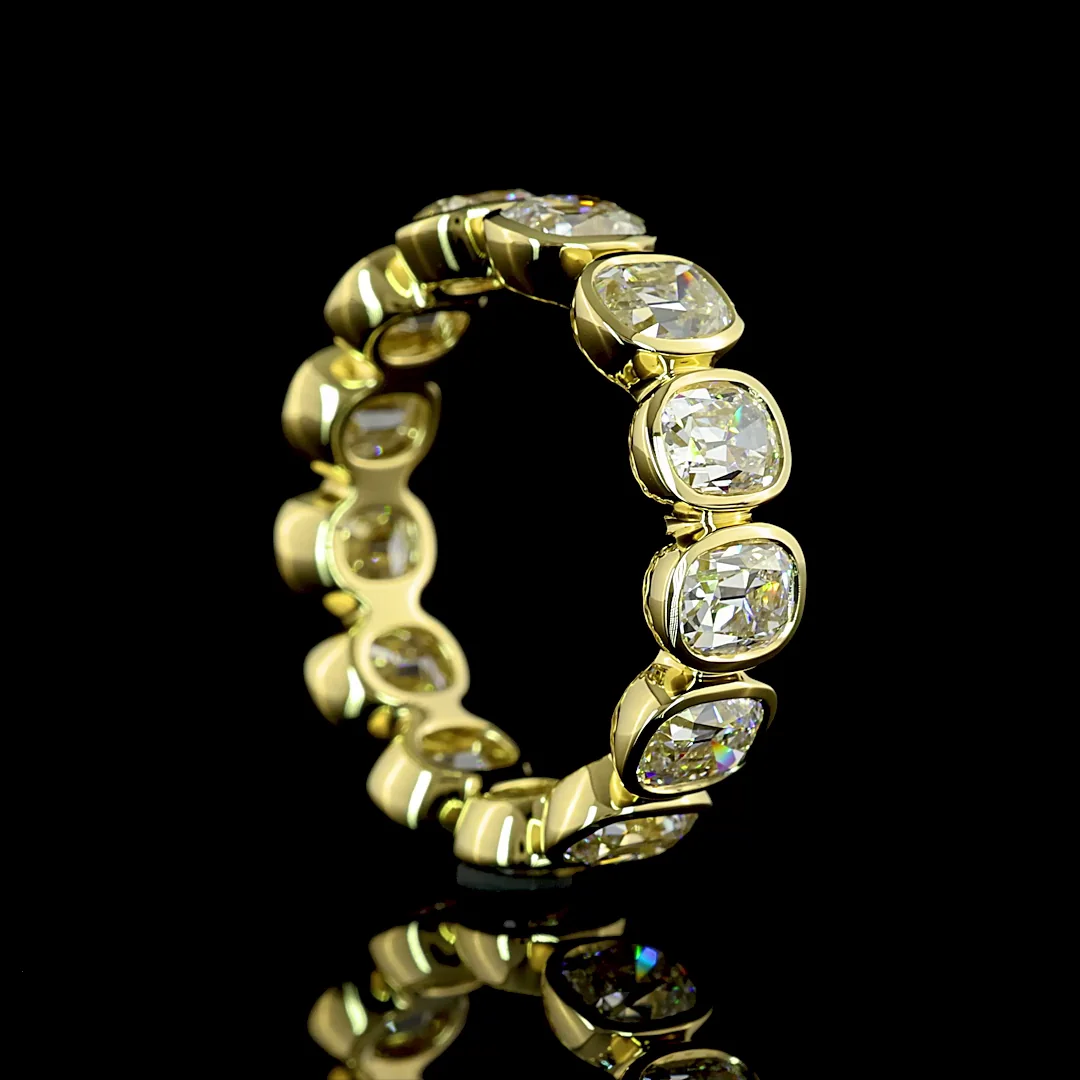 4.69 Cts 14k Yellow Gold Antique Cushion Shape Eternity Band Eternity Band - Image 2