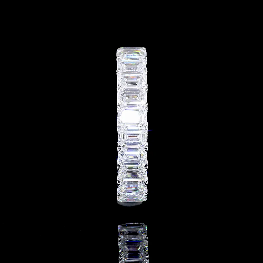 1.66 Cts 14k White Gold Emerald Shape Eternity Band Eternity Band - Image 4