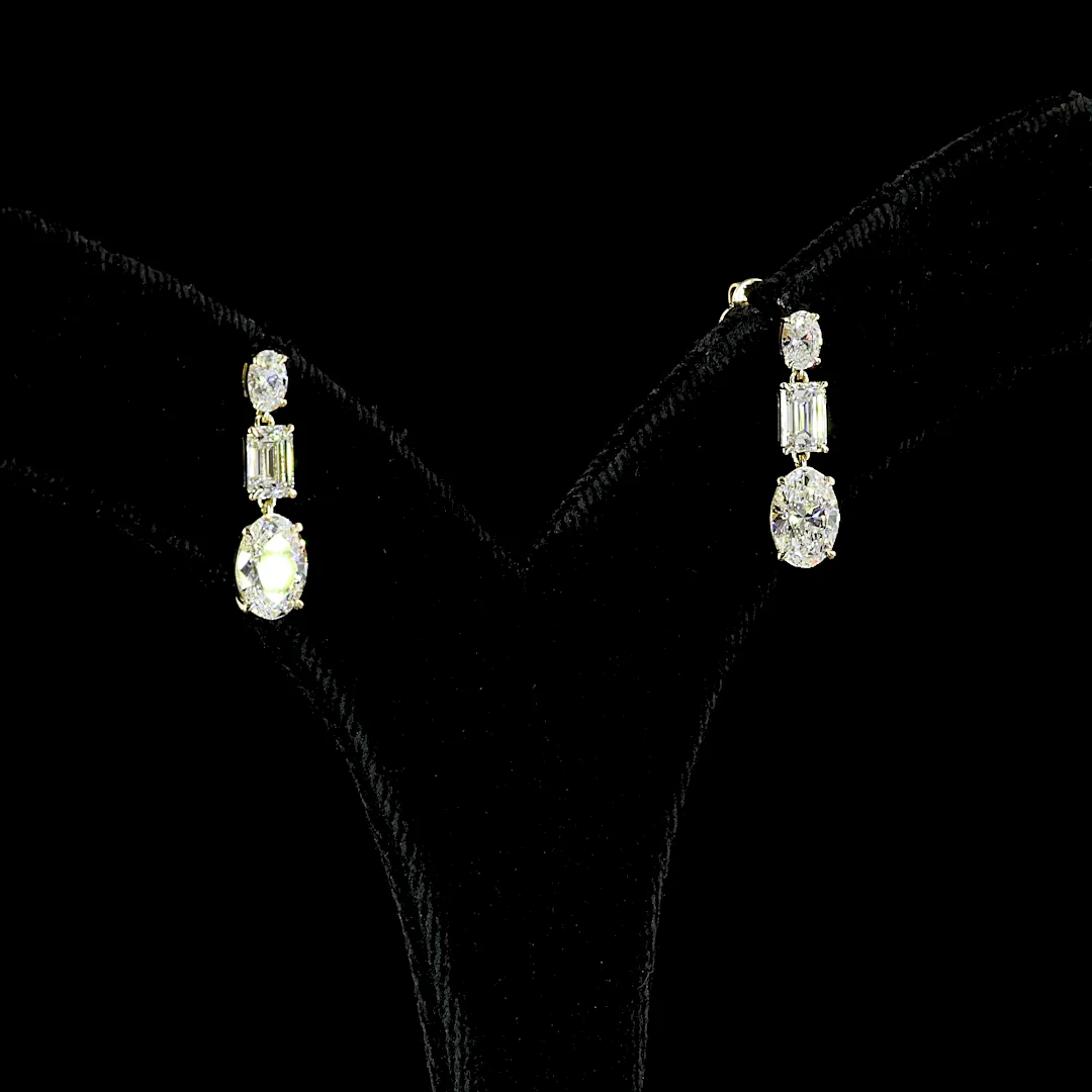 2.39 Cts 14k Yellow Gold Oval Shape Hanging Earring - Video