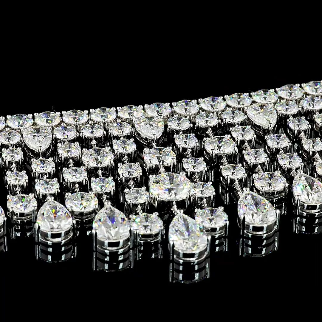 55.85 Cts 14k White Gold Round Shape Special Necklace - Image 2