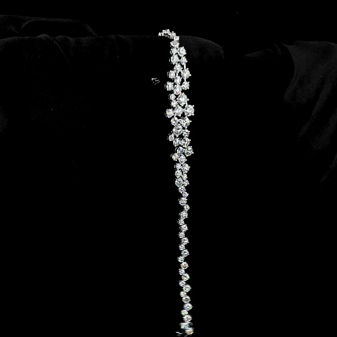 9.74 Cts 14k White Gold Round Shape Special Bracelet - Image 3