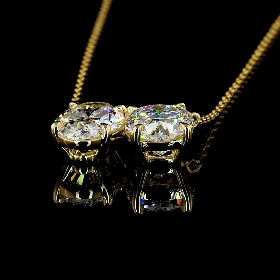 3.03 Cts 14k Yellow Gold Oval Shape Pendant Pendant - Image 4