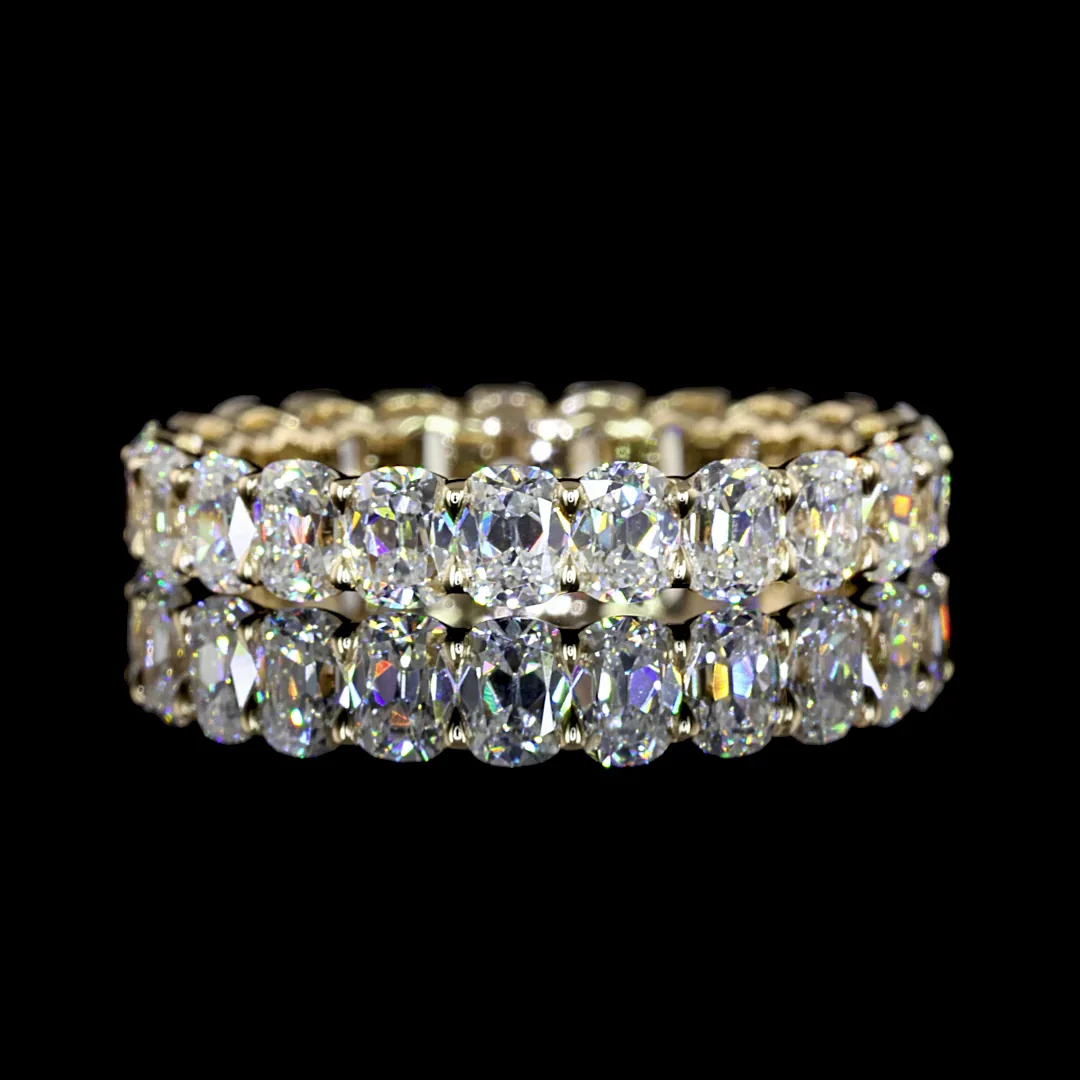 3.37 Cts 14k Yellow Gold Antique Cushion Shape Eternity Band Eternity Band - Video