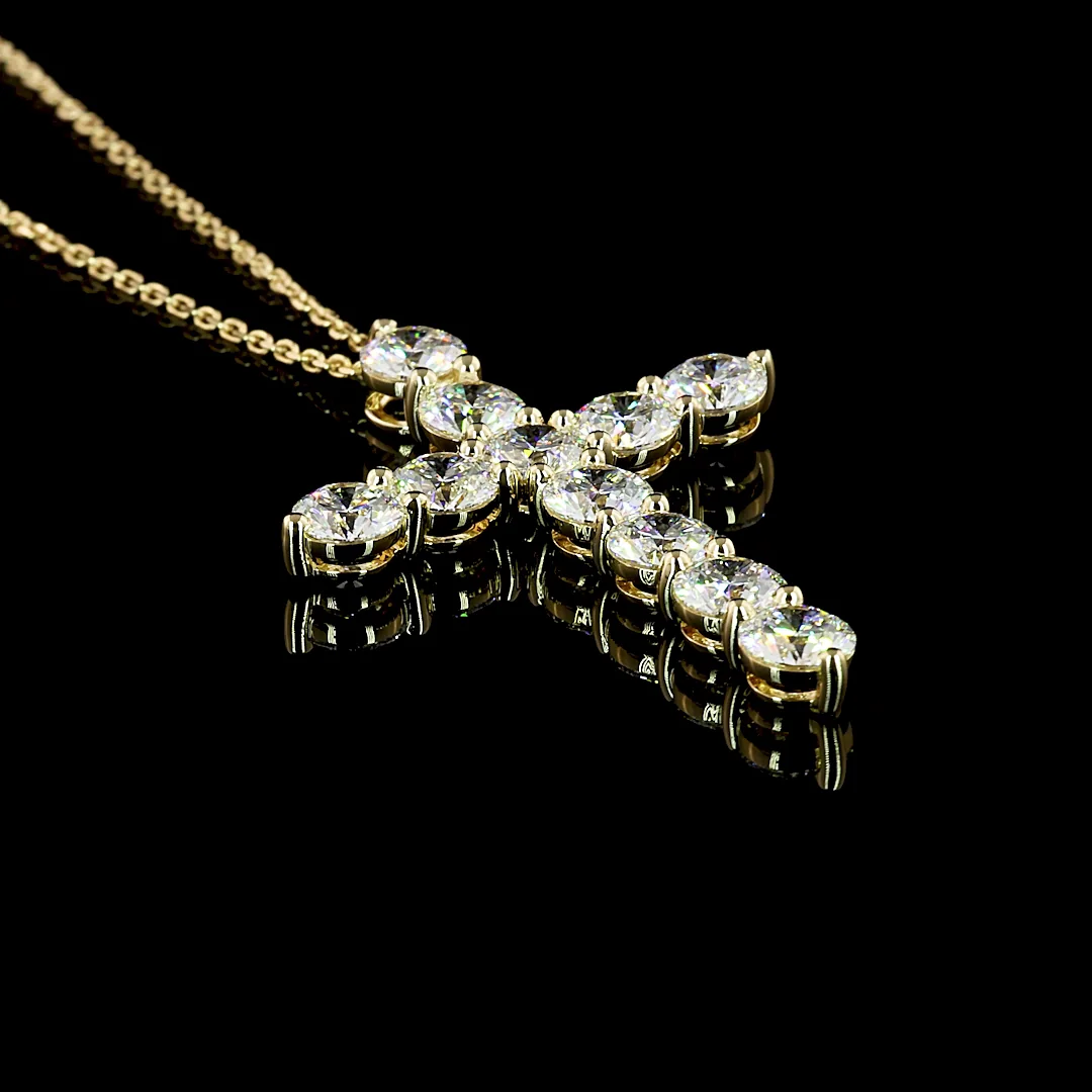 3.61 Cts 14k Yellow Gold Round Shape Symbol Pendant - Image 3