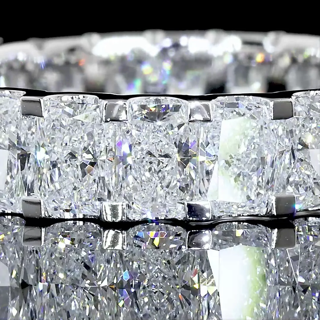 3.54 Cts 14k White Gold Radiant Shape Eternity Band Eternity Band - Image 2