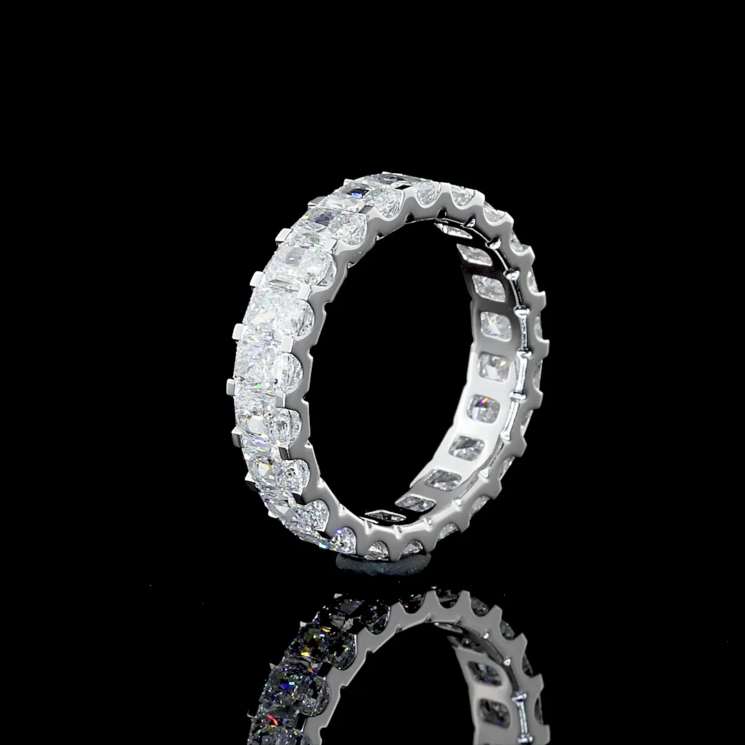 3.54 Cts 14k White Gold Radiant Shape Eternity Band Eternity Band - Image 4
