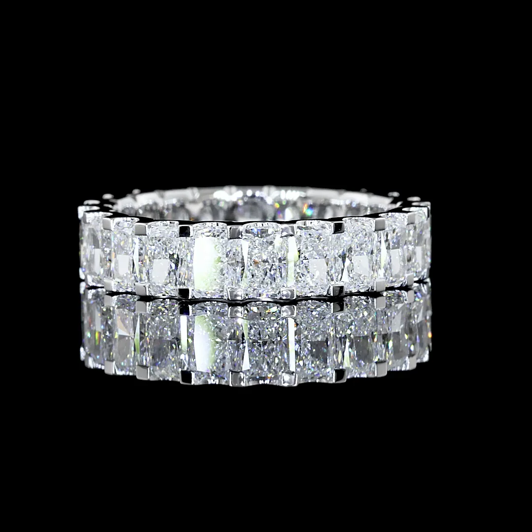 3.54 Cts 14k White Gold Radiant Shape Eternity Band Eternity Band - Video