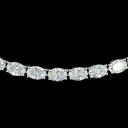 9.15 Cts 14k White Gold Oval Shape Tennis Necklace - Image 2