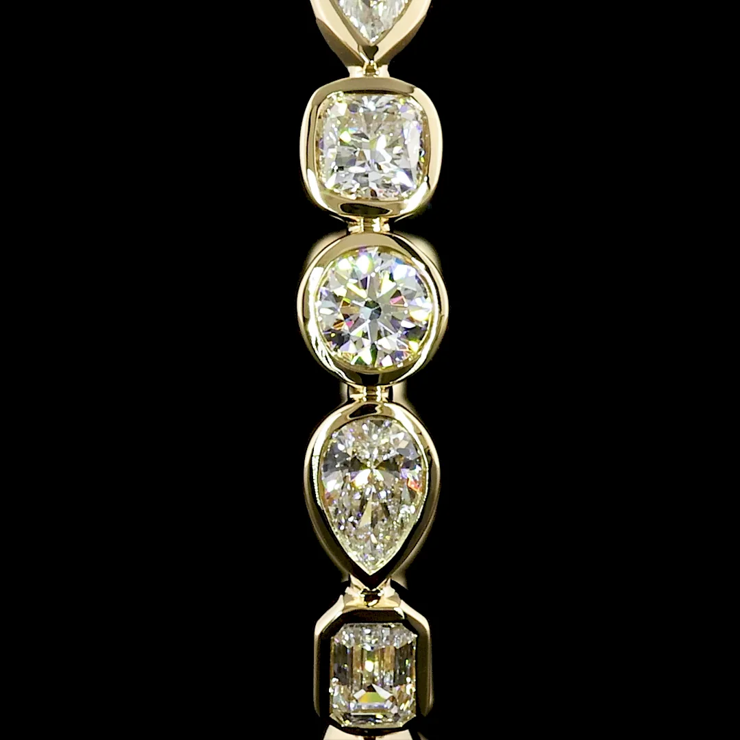 2.5 Cts 14k Yellow Gold Mix Shape C Hoops Earring - Image 3