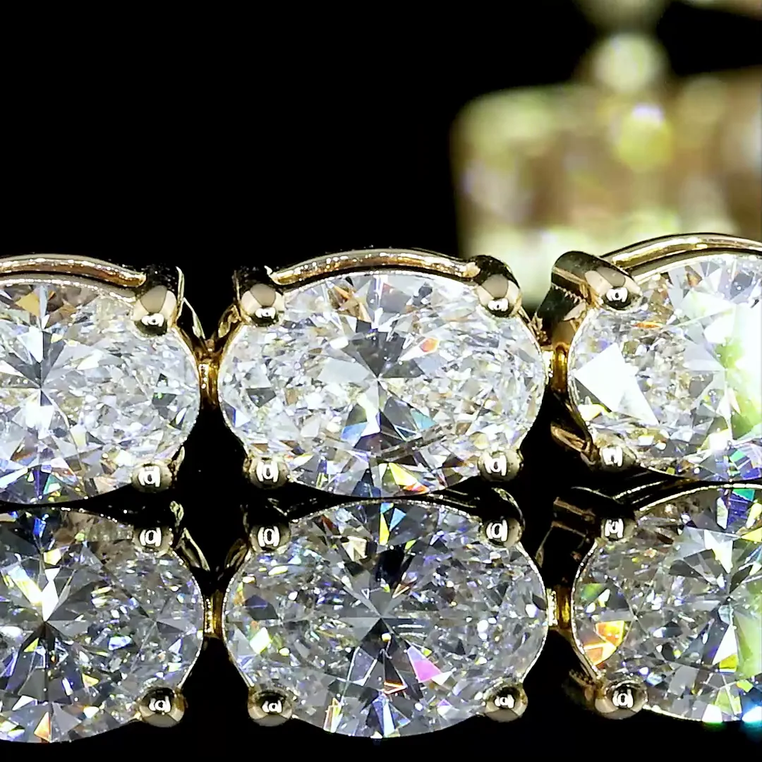 8.02 Cts 14k Yellow Gold Oval Shape Tennis Bracelet - Image 2