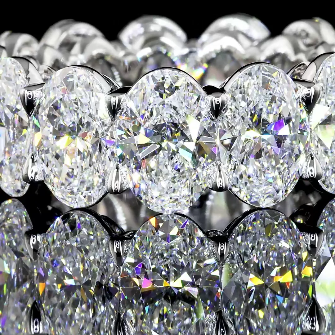 13.14 Cts 18k White Gold Oval Shape Eternity Band Eternity Band - Image 2