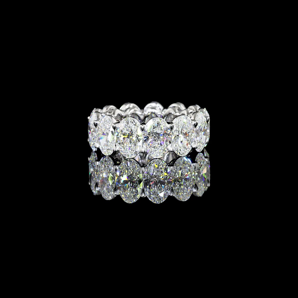 13.14 Cts 18k White Gold Oval Shape Eternity Band Eternity Band - Video