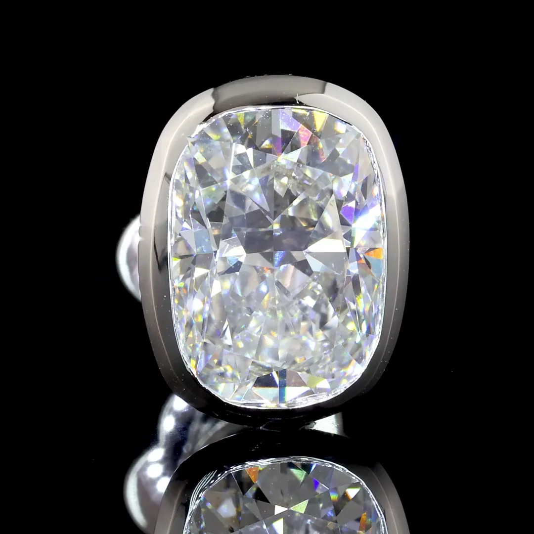 3.23 Cts 14k White Gold Cushion Brilliant Shape Studs Earring - Image 3