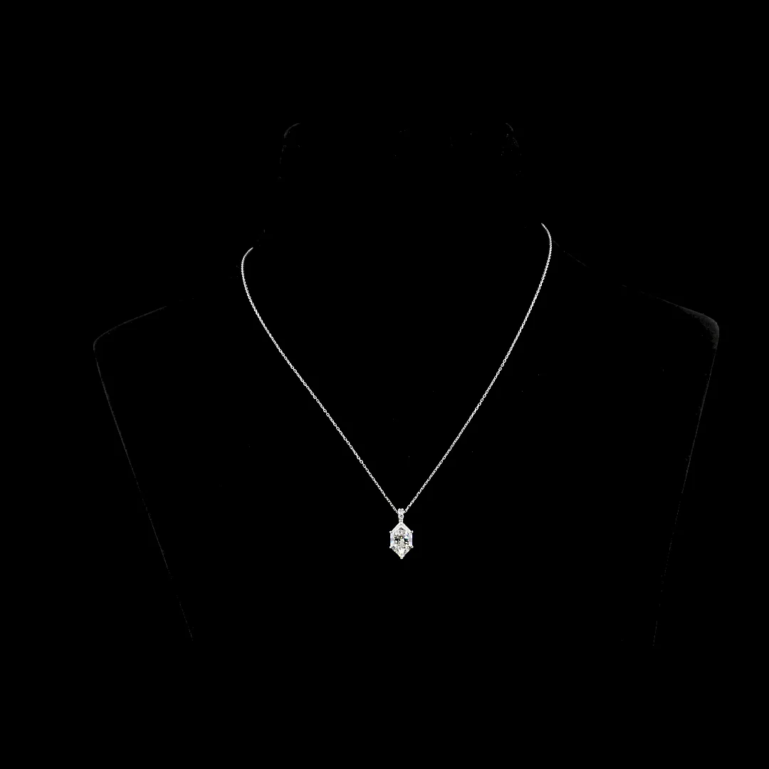 2.09 Cts 14k White Gold Antique Marquise Shape Pendant Pendant - Video