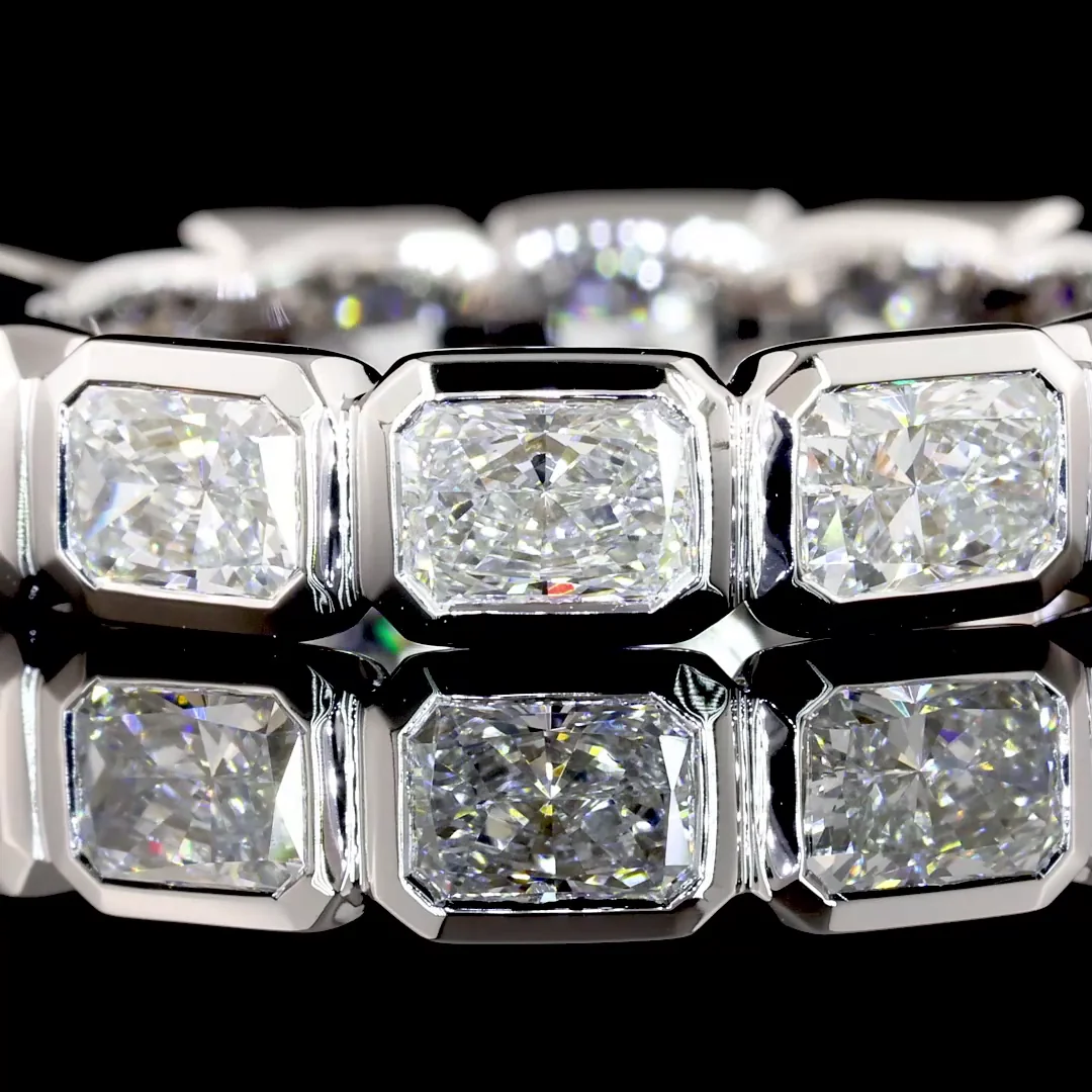 3.02 Cts 14k White Gold Radiant Shape Eternity Band Eternity Band - Image 2