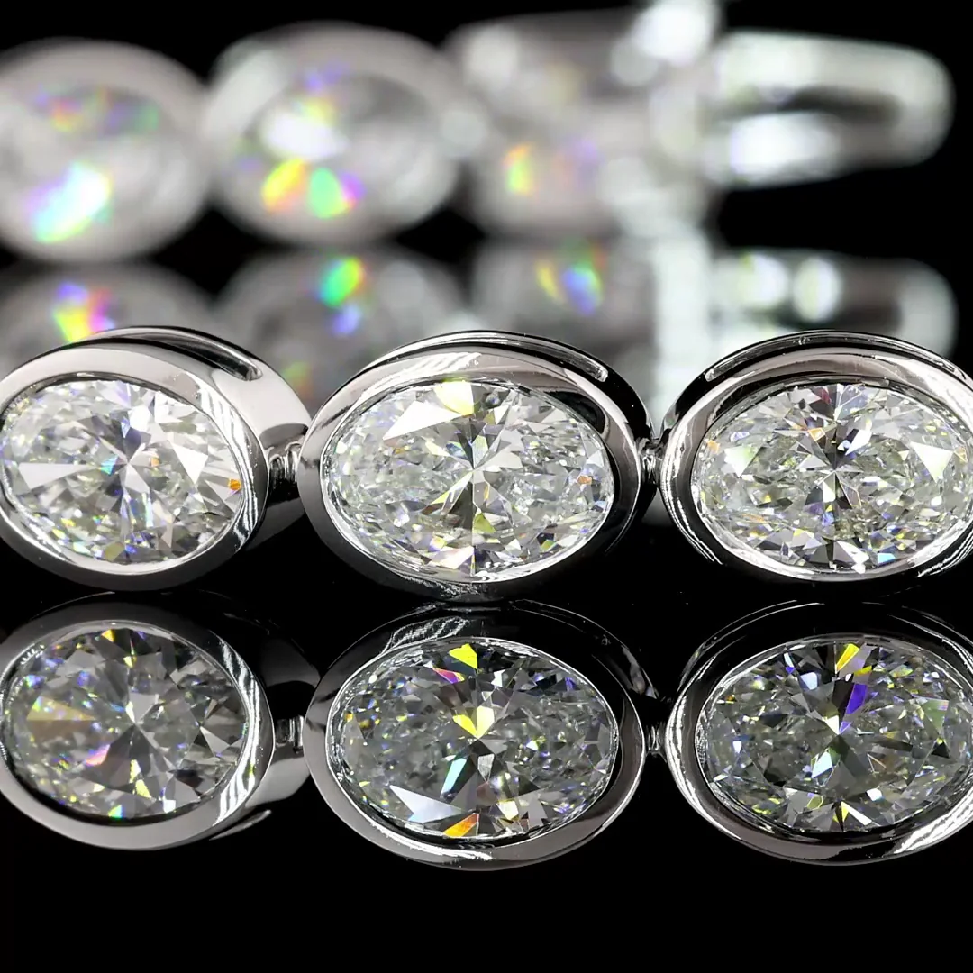 10.28 Cts 14k White Gold Oval Shape Tennis Bracelet - Image 2