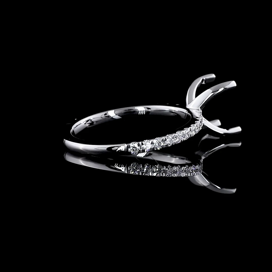 1.94 Cts 18k White Gold Round Shape Solitaire Diamond Shank Ring - Image 4