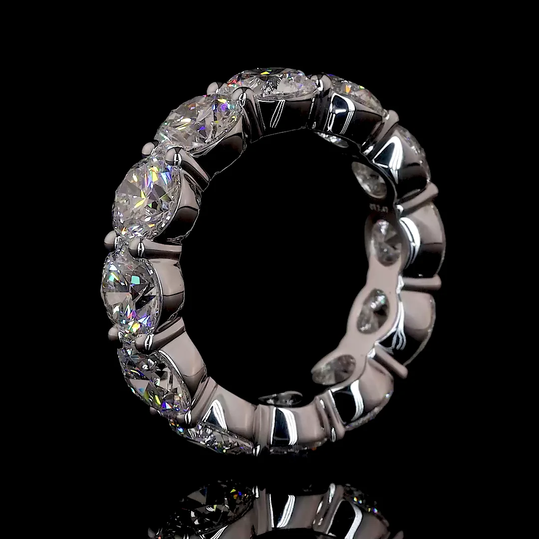 8.08 Cts 14k White Gold Round Shape Eternity Band Eternity Band - Image 4