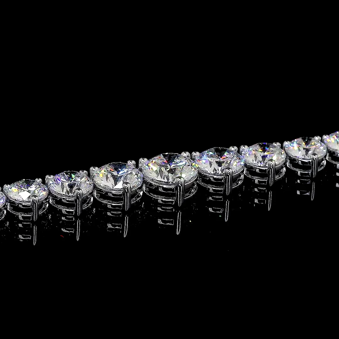 12.96 Cts 14k White Gold Round Shape Riviera Necklace - Image 4