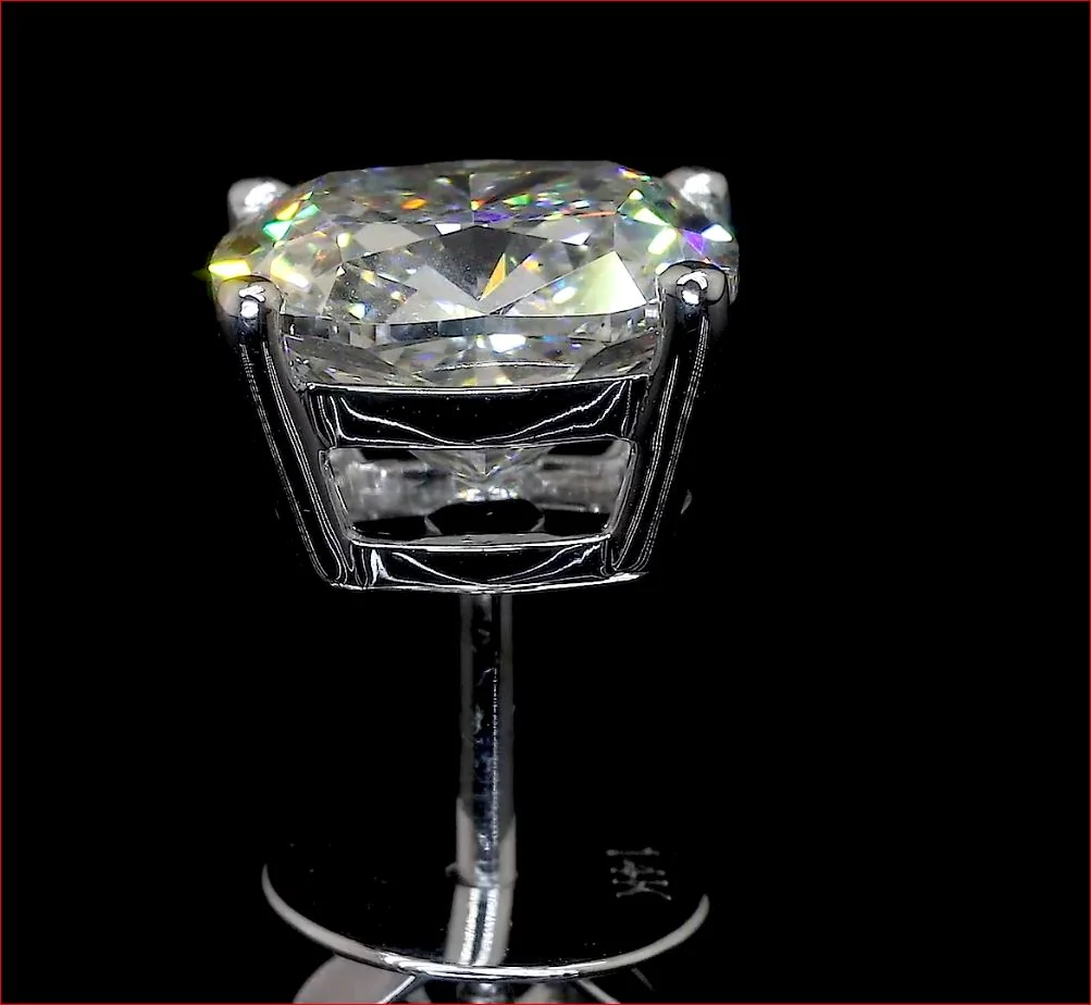 6.01 Cts 14k White Gold Cushion Modified Shape Studs Earring - Image 4