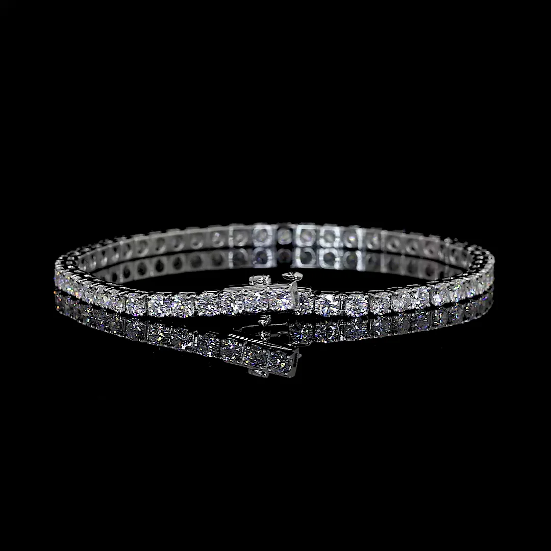 11.16 Cts 14k White Gold Round Shape Tennis Bracelet - Image 2