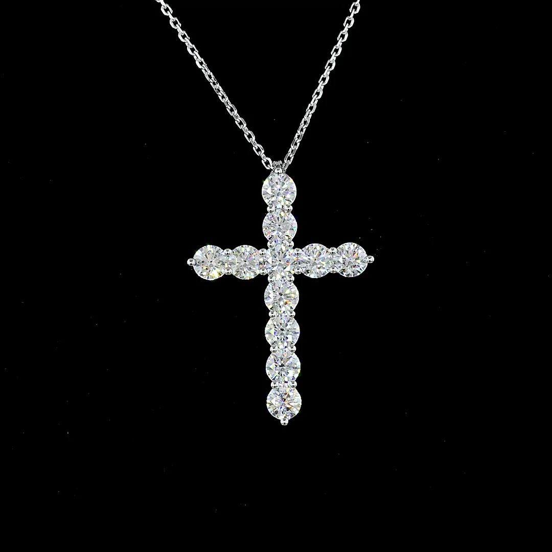 1.83 Cts 14k White Gold Round Shape Symbol Pendant - Image 3