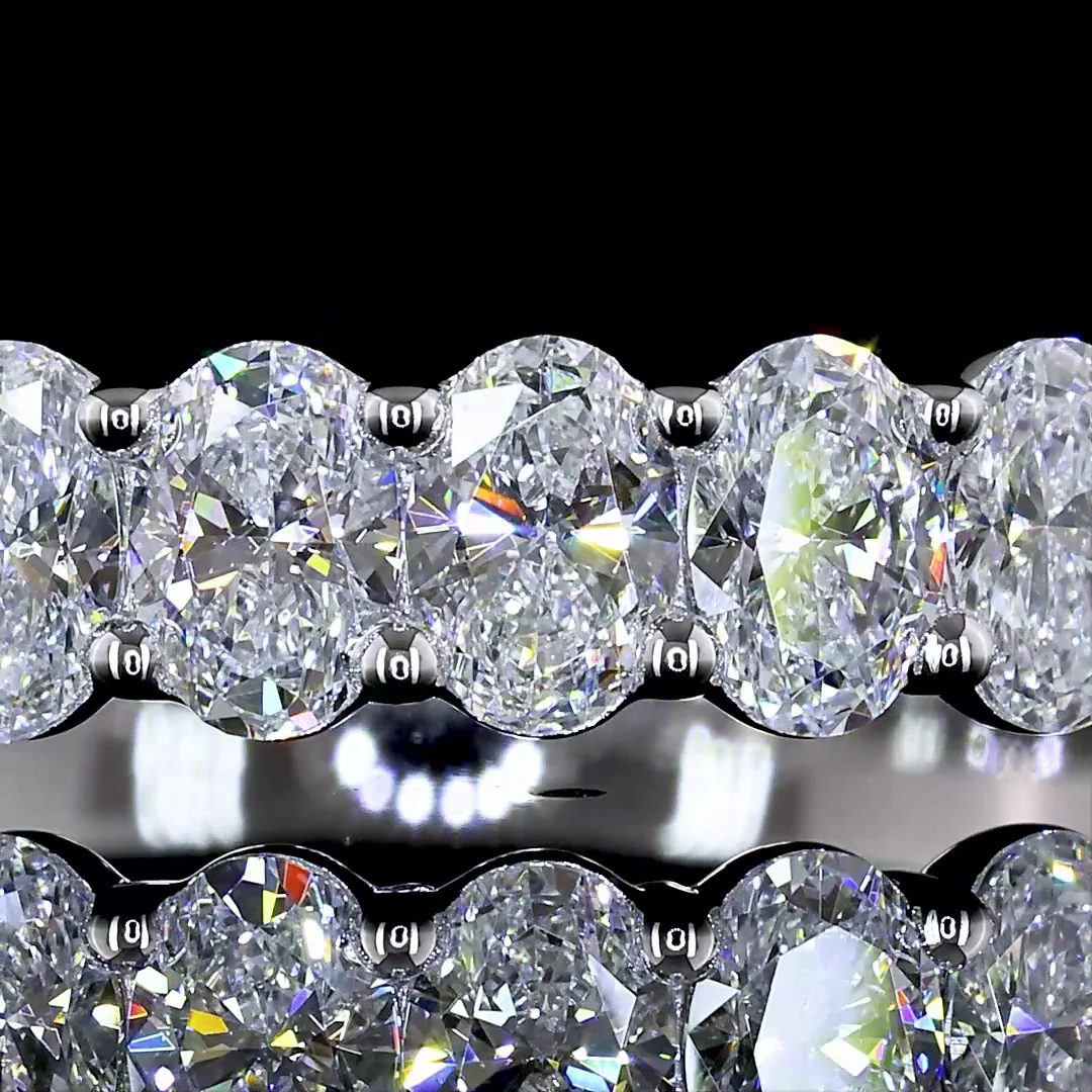 1.15 Cts 14k White Gold Oval Shape Half Eternity Eternity Band - Image 3