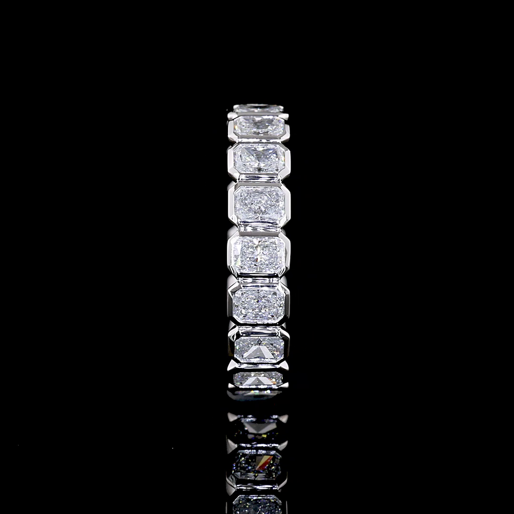 2.09 Cts 14k White Gold Emerald Shape Eternity Band Eternity Band - Video
